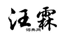胡问遂汪霖行书个性签名怎么写