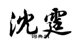 胡问遂沈霆行书个性签名怎么写