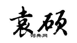 胡问遂袁硕行书个性签名怎么写