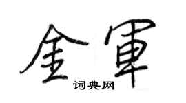王正良金军行书个性签名怎么写