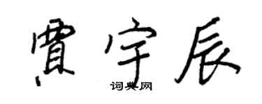 王正良贾宇辰行书个性签名怎么写