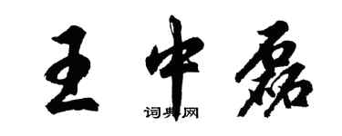 胡问遂王中磊行书个性签名怎么写