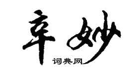 胡问遂辛妙行书个性签名怎么写