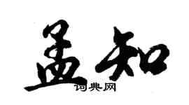 胡问遂孟知行书个性签名怎么写