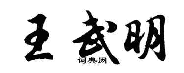 胡问遂王武明行书个性签名怎么写