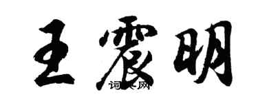 胡问遂王震明行书个性签名怎么写