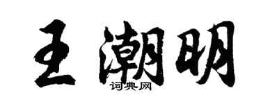 胡问遂王潮明行书个性签名怎么写
