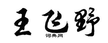 胡问遂王飞野行书个性签名怎么写