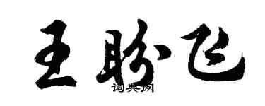 胡问遂王盼飞行书个性签名怎么写