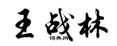 胡问遂王战林行书个性签名怎么写