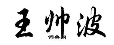胡问遂王帅波行书个性签名怎么写