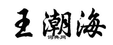 胡问遂王潮海行书个性签名怎么写