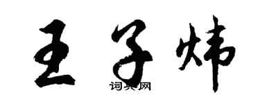 胡问遂王子炜行书个性签名怎么写