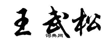 胡问遂王武松行书个性签名怎么写