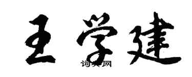 胡问遂王学建行书个性签名怎么写