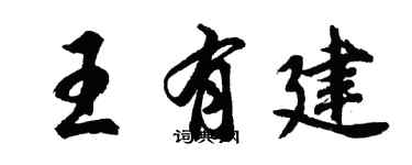 胡问遂王有建行书个性签名怎么写