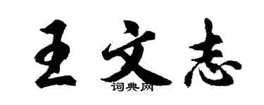 胡问遂王文志行书个性签名怎么写