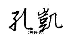 王正良孔凯行书个性签名怎么写