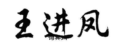 胡问遂王进凤行书个性签名怎么写