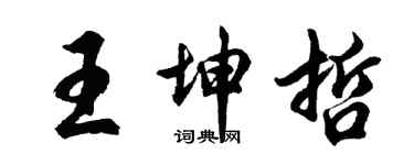 胡问遂王坤哲行书个性签名怎么写