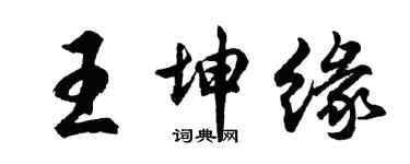 胡问遂王坤缘行书个性签名怎么写