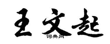 胡问遂王文起行书个性签名怎么写
