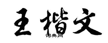 胡问遂王楷文行书个性签名怎么写