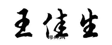 胡问遂王佳生行书个性签名怎么写