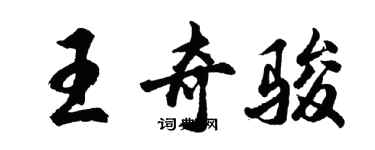 胡问遂王奇骏行书个性签名怎么写