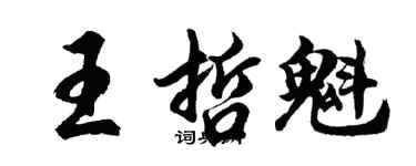 胡问遂王哲魁行书个性签名怎么写