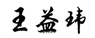 胡问遂王益玮行书个性签名怎么写