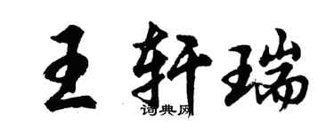 胡问遂王轩瑞行书个性签名怎么写