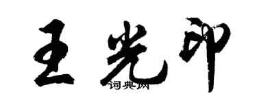 胡问遂王光印行书个性签名怎么写