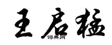 胡问遂王启猛行书个性签名怎么写