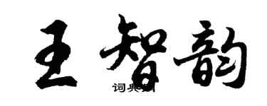 胡问遂王智韵行书个性签名怎么写