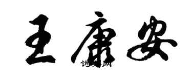 胡问遂王康安行书个性签名怎么写