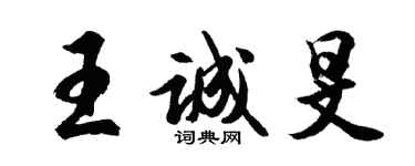 胡问遂王诚旻行书个性签名怎么写