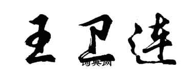 胡问遂王卫连行书个性签名怎么写
