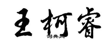 胡问遂王柯睿行书个性签名怎么写