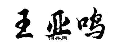 胡问遂王亚鸣行书个性签名怎么写