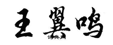 胡问遂王翼鸣行书个性签名怎么写