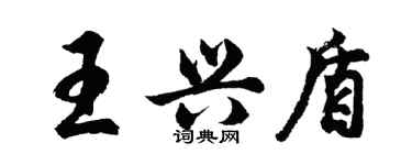 胡问遂王兴盾行书个性签名怎么写