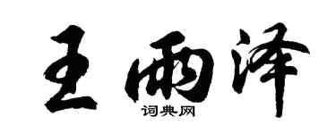 胡问遂王雨泽行书个性签名怎么写
