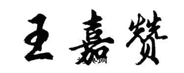 胡问遂王嘉赞行书个性签名怎么写