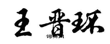 胡问遂王晋环行书个性签名怎么写