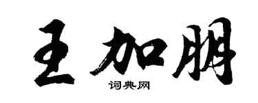 胡问遂王加朋行书个性签名怎么写
