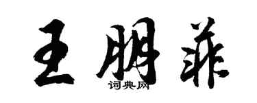 胡问遂王朋菲行书个性签名怎么写