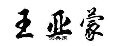 胡问遂王亚蒙行书个性签名怎么写