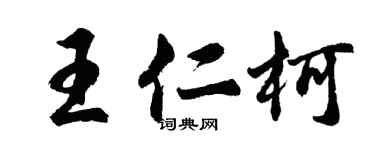 胡问遂王仁柯行书个性签名怎么写