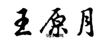 胡问遂王原月行书个性签名怎么写